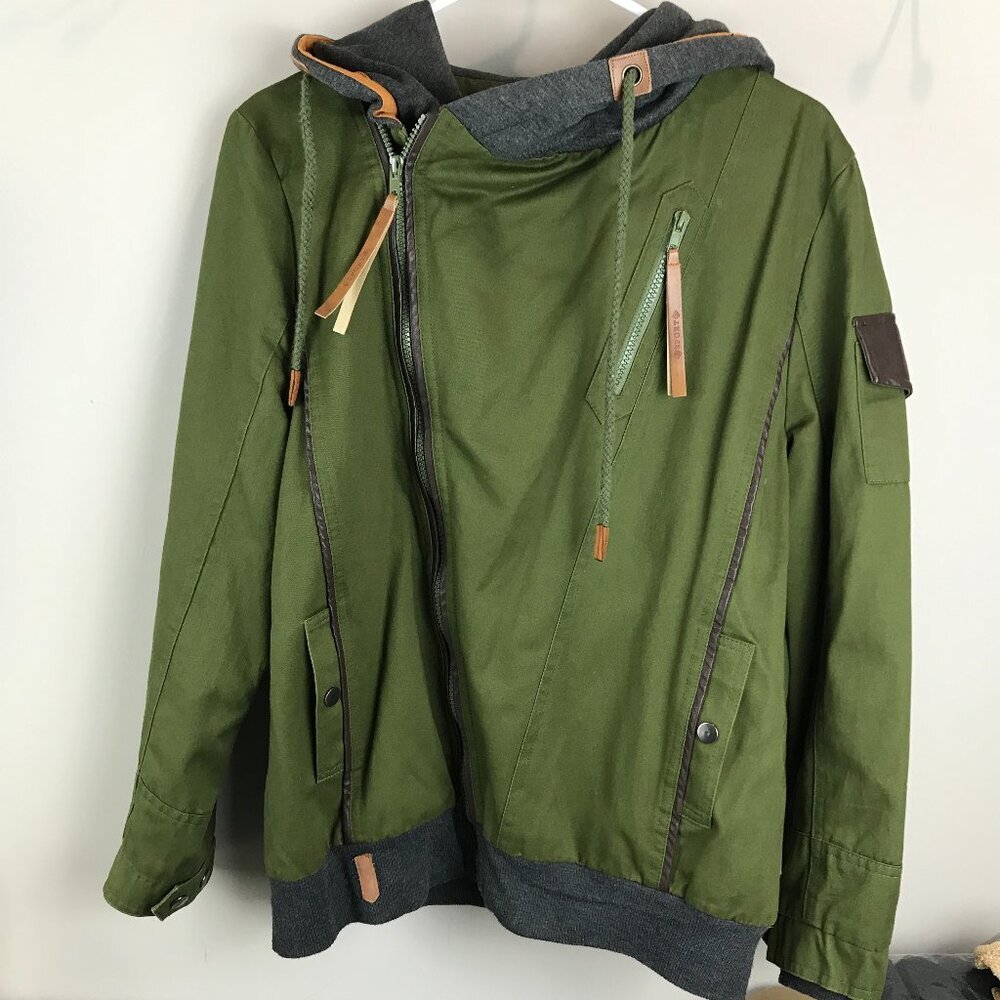 Cupshe green size M fleece lined jacket, asymmetric zip closure